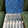 Vintage 925 Sterling Silver Sheffield Cake Forks in original box 98,7g Image 2