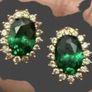 18k Gold Vermeil Colombian Emerald Halo Earrings Image 8