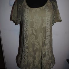 Cellbes khaki lace tunic size UK14/16 EU42/44 Postage included