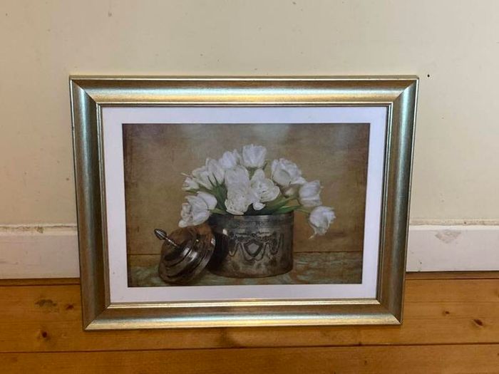 2 Framed Still Life Wall Art Prints |  - Silver & Gold Frames