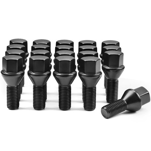 Black Wheel Bolts M14x1.25, Replacement for BMW