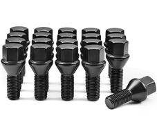 Black Wheel Bolts M14x1.25, Replacement for BMW
