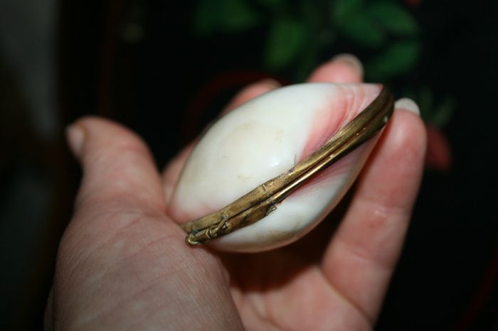 Vintage Genuine Clam Shell Compact Beautiful 2,4"