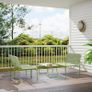 4-Seater Garden Set, 2-Seater Sofa, 2 Chairs, Tempered Glass Table Steel Frame Green Image 8