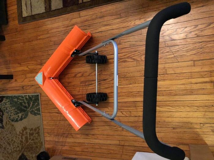 Dual Angle Snow Pusher Manual Push Plow (watch video)