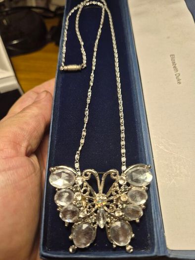 Vintage Large Butterfly Pendant + Chain