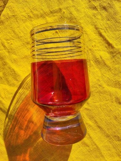Mid Century Footed Glasses Set of 6.