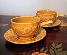 Pair of Vintage TAMS England Soup Bowl and Saucer.