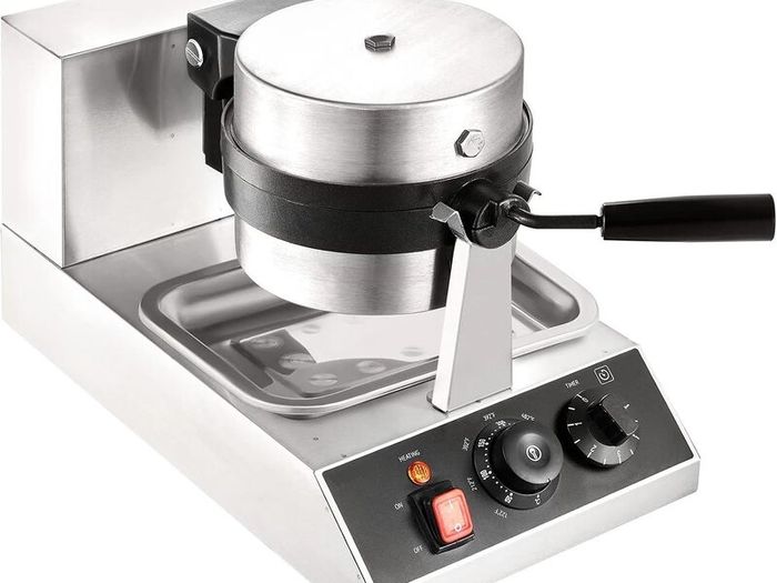 Commercial Belgian Waffle Maker 1300W Round Stainless Steel