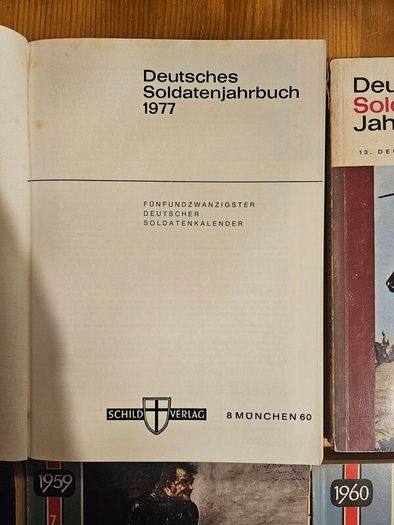 6 German Soldier's Year Books. 2 X Hardbacks 4 X Paperbacks. All In Good Condition.  See Photos For Same.