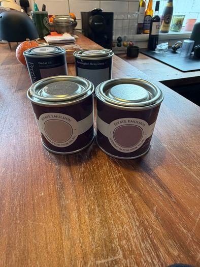 Paint testers Farrow and Ball Little Green