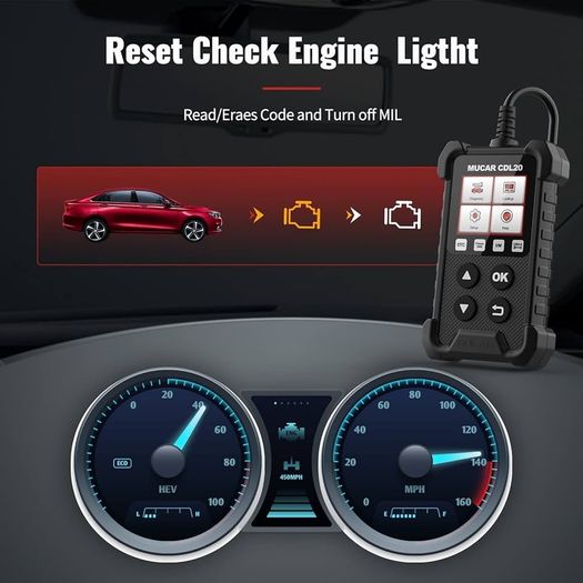 NEW SALE | Scanner Universal OBD II code reader, CDL20 OBD2/EOBD Car Fault Diagnostic Tool with Full OBD2 Functions,Code Scanner for OBDII Protocol Vehicles Black