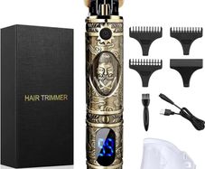 Hair Clippers Beard Trimmer for Men, Professional Cordless Hair Trimmer T-Bladeds Outliner Grooming Baldheaded Shaver with 1500mAh Battery and 180 Mins Working Time Gifts for Men (FREE POSTAGE)