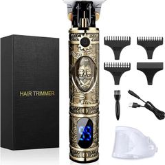 Hair Clippers Beard Trimmer for Men, Professional Cordless Hair Trimmer T-Bladeds Outliner Grooming Baldheaded Shaver with 1500mAh Battery and 180 Mins Working Time Gifts for Men (FREE POSTAGE)