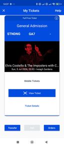 Elvis Costello Ticket