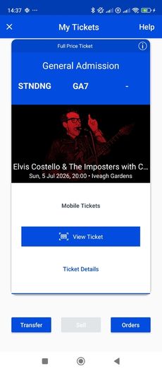 Elvis Costello Ticket