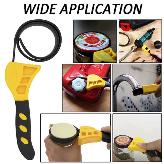 Multifunctional Belt Wrench Adjustable Rubber Strap Jar Wrench Tool Opener Wrench Cartridge Pipe Wre Filter Oil Disassembly 6inch