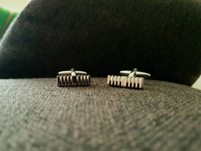 4 Pairs Men's Cufflinks - Silver & Blue Modern Designs