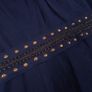Per Una Navy Blue Linen Embellished Scoop Neck Chiffon Flutter Sleeve Midi Dress 14UK/42EU Image 2