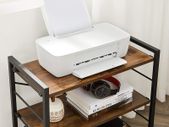 _Coumuter table, desk with monitor stand, with trolley, storage for documents, home office, study, industrial style,
