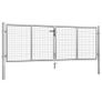 Garden Gate Galvanised Steel 306x125 cm Silver Image 2