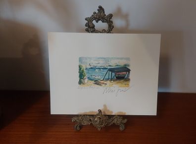 Fantastic Limited-Edition Hand-Signed Lithograph Print of a Caribbean Scene by the Renowned French Artist Alexandre Minguet (1937-1996), #249/1000
