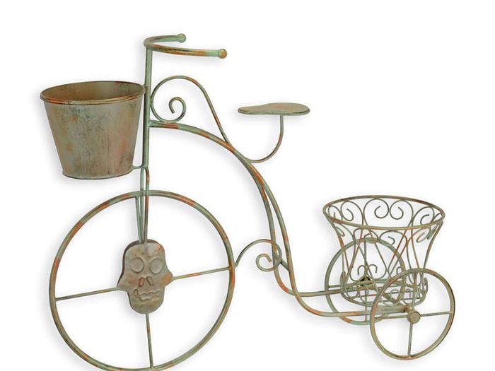Vintage Bicycle Planter  Retro Iron Garden Ornament with Flower Pot Holders Planting Bike