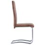 Cantilever Dining Chairs 6 pcs Brown Faux Suede Leather Image 4
