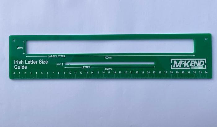 Irish Letter Postal Size Guide