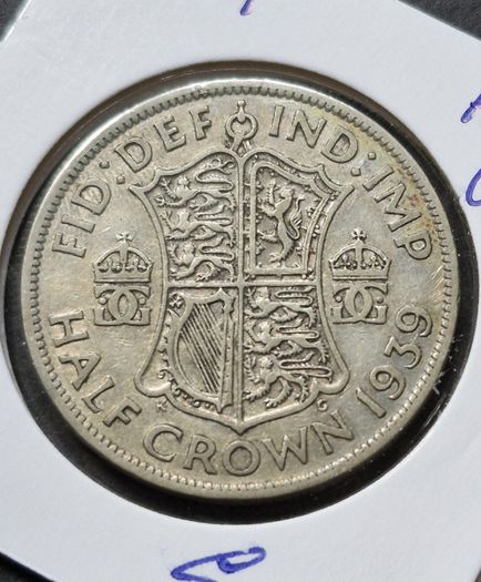 Great Britain 1939 King George VI Silver .500 Half Crown Coin