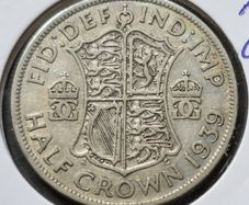 Great Britain 1939 King George VI Silver .500 Half Crown Coin