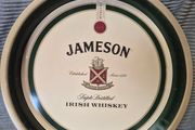 Vintage Authenthic Jameson Whiskey Sine Metu crest Pub Tray, Pub Memorabilia, Man Cave, and Irish Whiskey Tin Sign