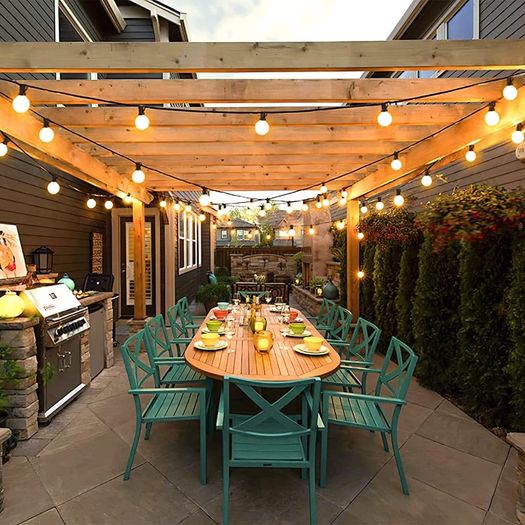 Outdoor String Lights Mains Powered - 100FT/30M G40 Garden Festoon Lights with 55+3 Shatterproof LED Bulbs Waterproof for Outside Patio Gazebo Pergola (FREE POSTAGE)