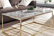 Coffee Table 100 x 60 x 40 cm with Marble Look