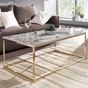 Coffee Table 100 x 60 x 40 cm with Marble Look