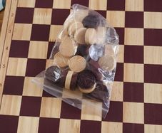 Traditional Draughts (checkers) board game set the board is chess olso..