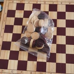 Traditional Draughts (checkers) board game set the board is chess olso..