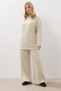 YOURS Curve Ivory White Sweatshirt & Wide Leg Jogger Set