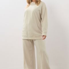 YOURS Curve Ivory White Sweatshirt & Wide Leg Jogger Set