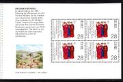 1989 Ireland Franconian Apostles/ 1300th Anniversary of the Martyrdom of Irish Missionaries to Germany (St Kilian, Totnan &amp; Coleman) Commemorative Stamp Booklet Pane Mint Never Hinged (MNH). Hibernian HP33d.
