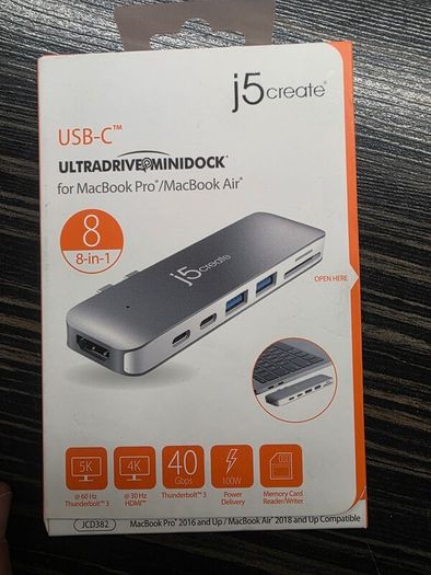 J5 Macbook USB C Ultradrive Mini Dock