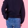 Tommy Hilfiger navy sweatshirt TEXTURED RUFFLE KNIT TOP Image 2