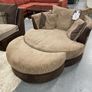 Swivel Cuddle Chair and Footstool Image 2