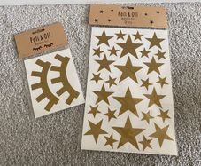 Set of Poli & Oli Wall Stickers in Gold - Stars and Sleepy eyes