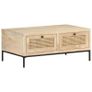 Coffee Table 90x50x37 cm Solid Mango Wood and Natural Cane Image 8