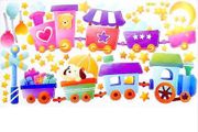 New Animal Train Childrens Room Decor Wall Stickers Choo Choo Style