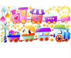 New Animal Train Childrens Room Decor Wall Stickers Choo Choo Style