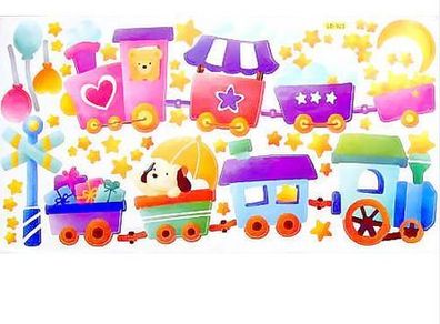 New Animal Train Childrens Room Decor Wall Stickers Choo Choo Style