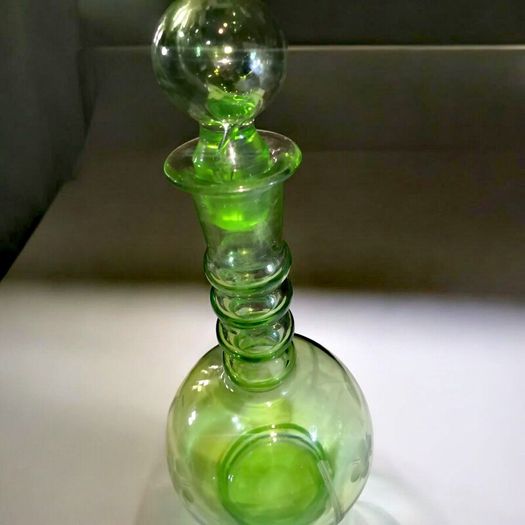 Green glass set with decanter