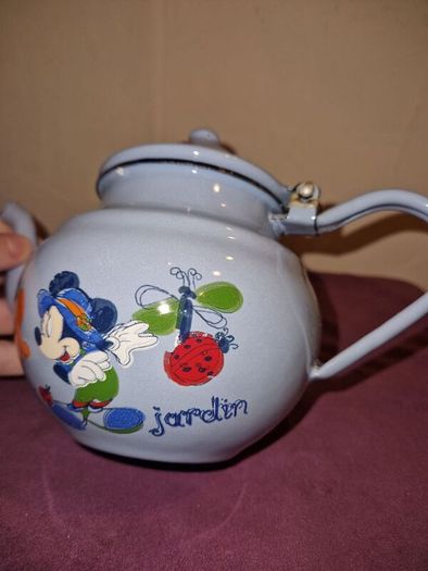 Disneyland Paris blue French Enamel Teapot Minnie Mouse exclusive Paris
